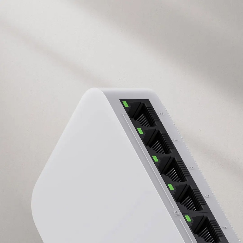 Xiaomi Mi 8 منافذ RJ45 جيجابت  - مراجعة Xiaomi Hub Mijia Hub وسعره